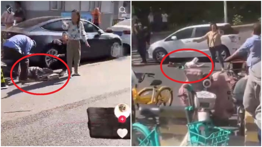 放学时分 北京前进小学门口汽车一路撞人（视频）